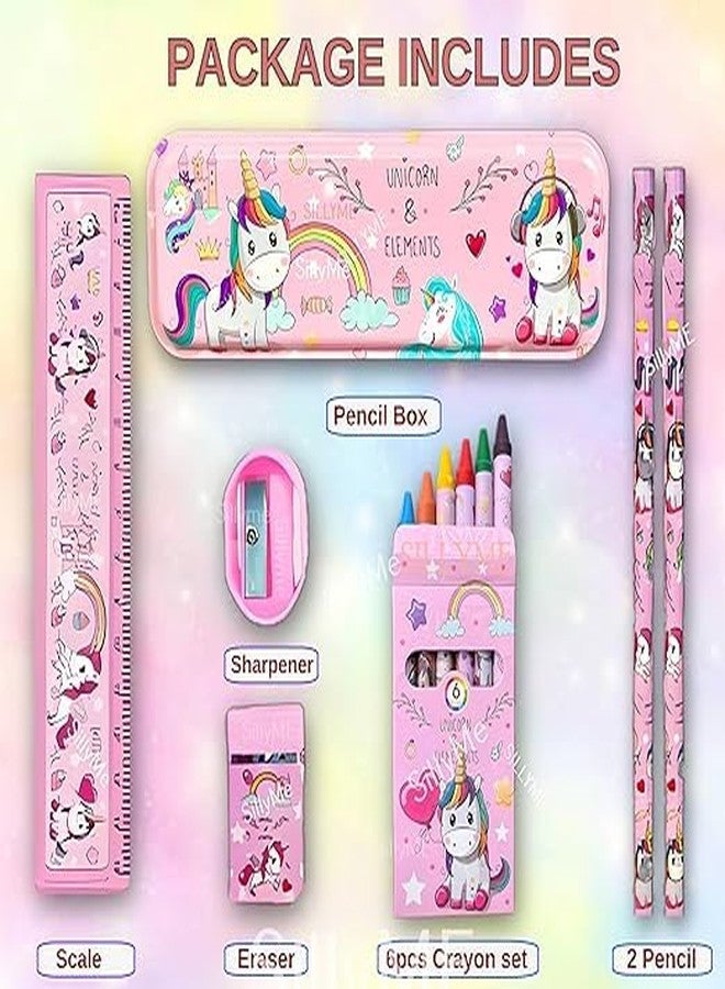 shudaushi Unicorn Stationary Kit for Girls Pencil Pen Book Eraser Sharpener - Stationary Kit Set for Girls/Birthday Gift (Multicolor), Kid Return Gift for Kids Unicorn Stationery Gift Set for Kids - Image 3